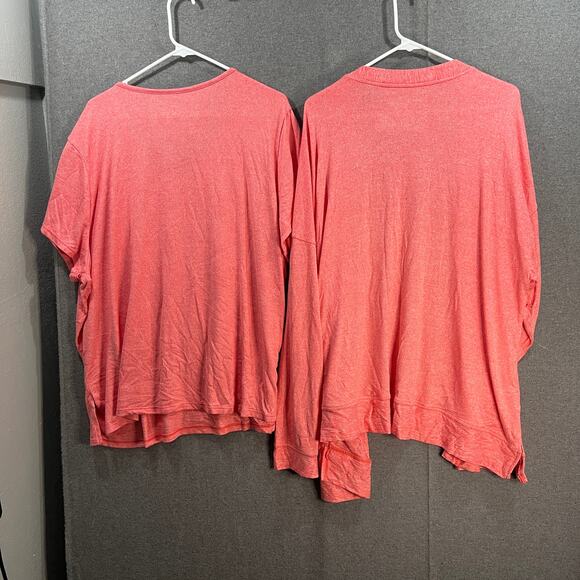 Cuddl Duds Seriously Soft 2-Piece Tee & Wrap Set Coral Size 3X - Picture 2 of 10